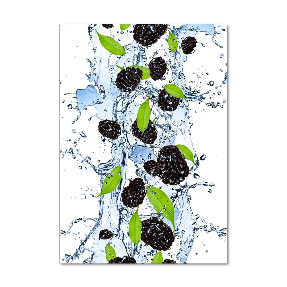 Wall art on glass Blackberries and water