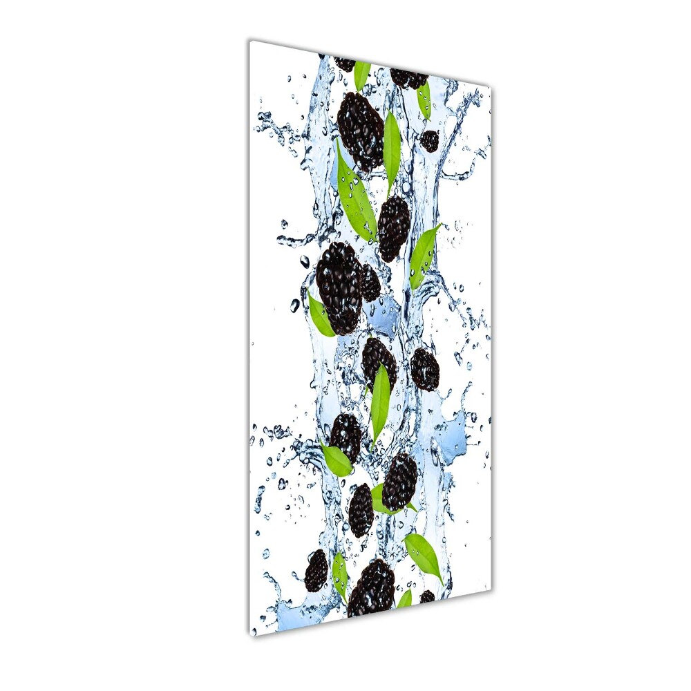 Wall art on glass Blackberries and water