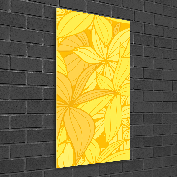 Wall art on glass Yellow flowers