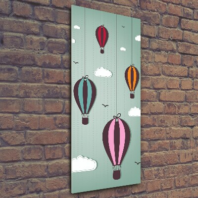 Wall art on glass Flying balloons