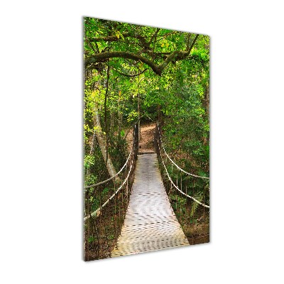 Photo printed on glass The bridge hanging in the forest