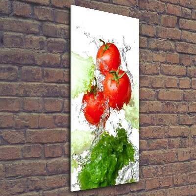 Wall art on glass Tomatoes and lettuce