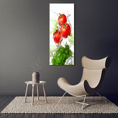 Wall art on glass Tomatoes and lettuce