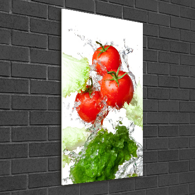 Wall art on glass Tomatoes and lettuce