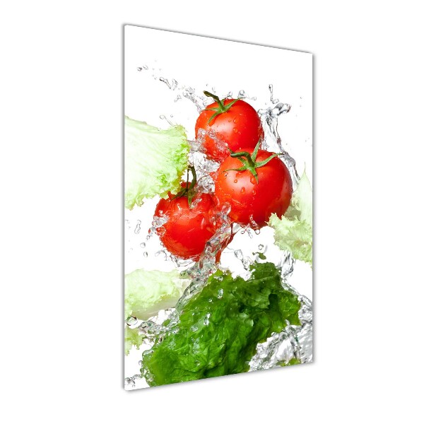 Wall art on glass Tomatoes and lettuce