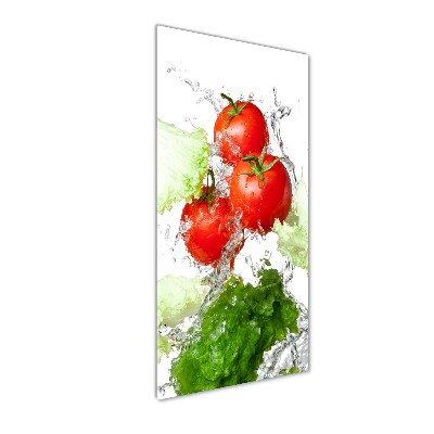 Wall art on glass Tomatoes and lettuce