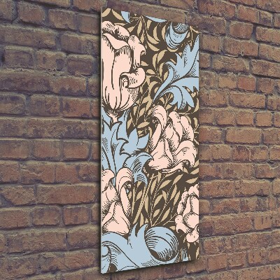 Print on a a glass Flowers and leaves