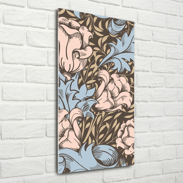 Print on a a glass Flowers and leaves