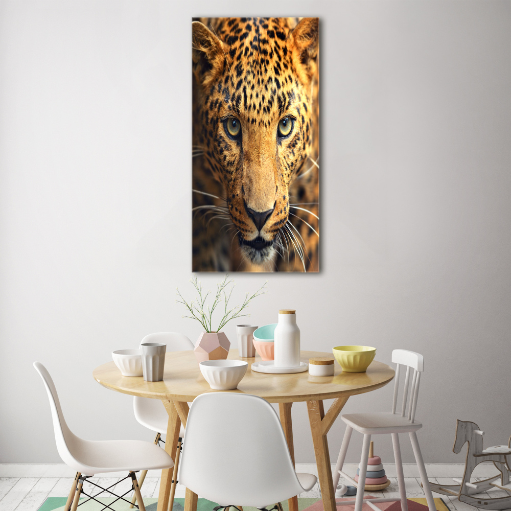 Print on a a glass leopard