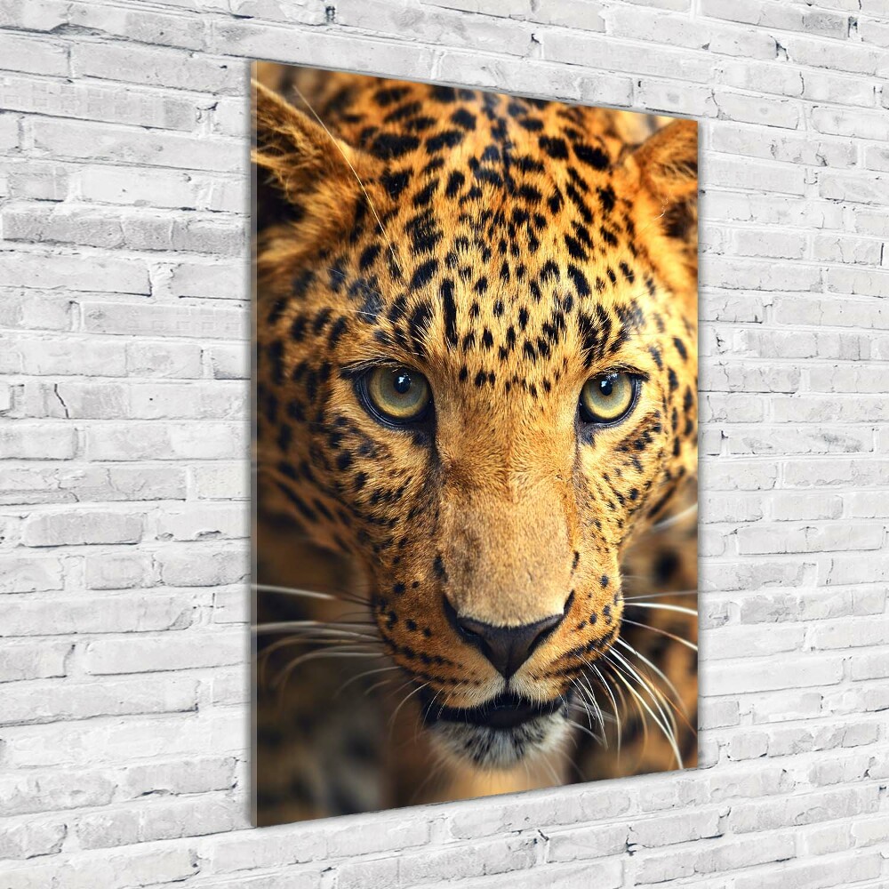 Print on a a glass leopard