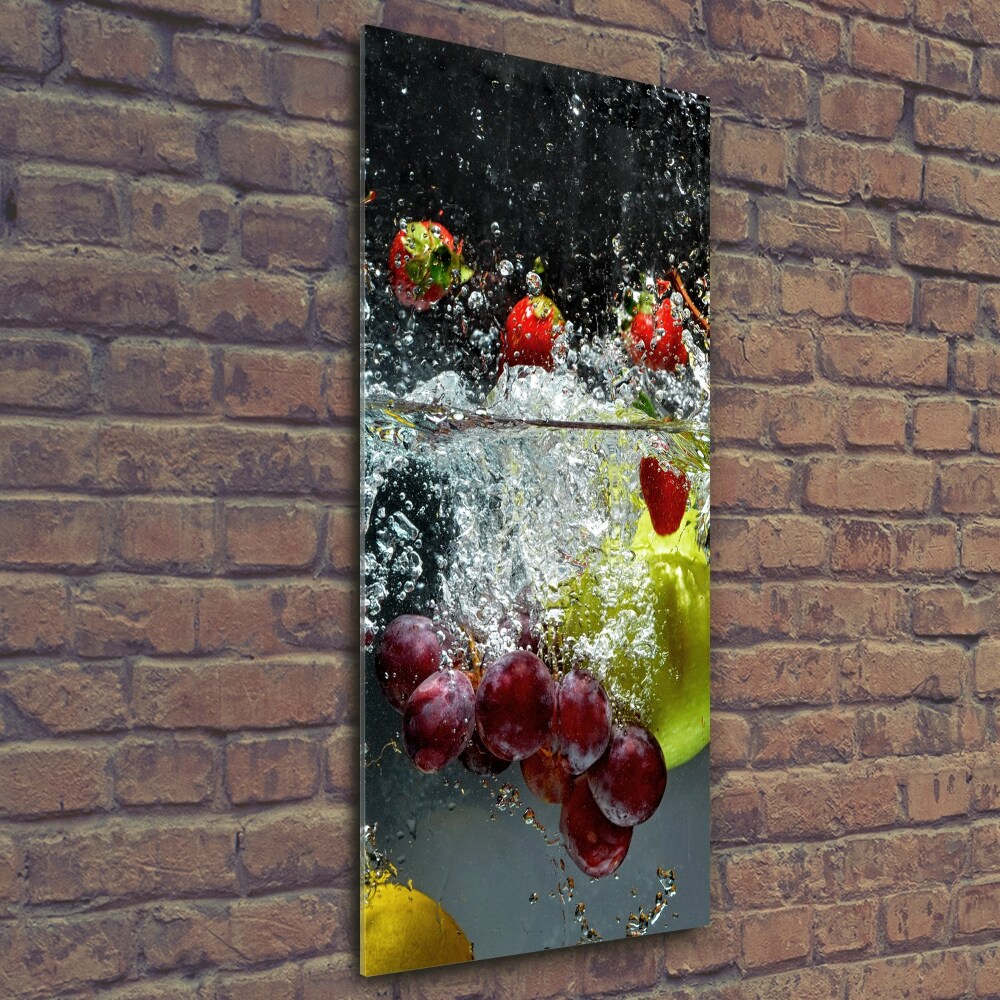 Glass art picture Fruit underwater