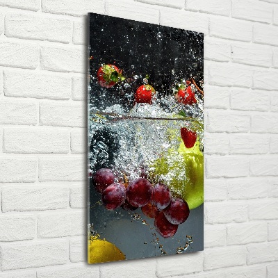 Glass art picture Fruit underwater