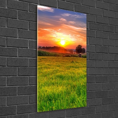 Glass picture wall art Sunset