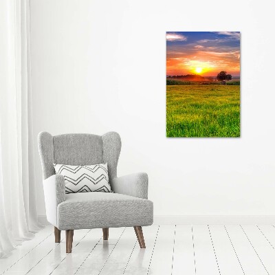 Glass picture wall art Sunset