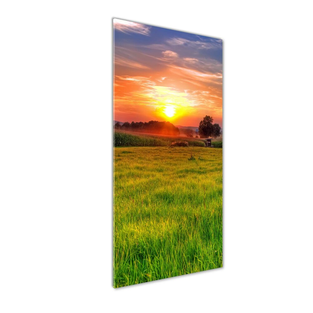 Glass picture wall art Sunset