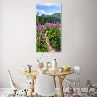 Glass picture wall art Bieszczady Mountains