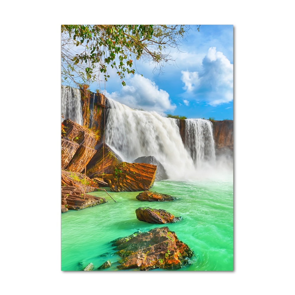 Printed glass wall art Waterfall