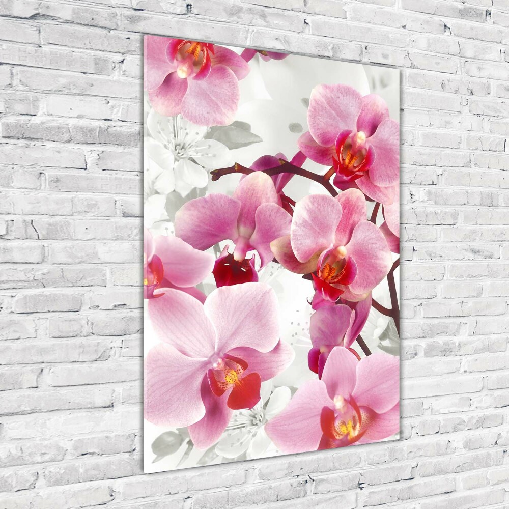 Photo printed on glass Pink orchid