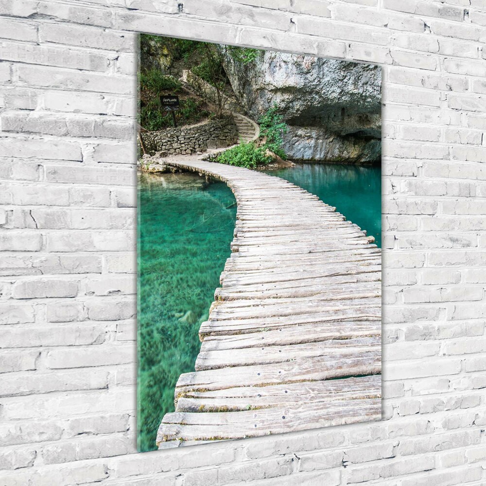 Printed glass wall art Plitwickie lakes