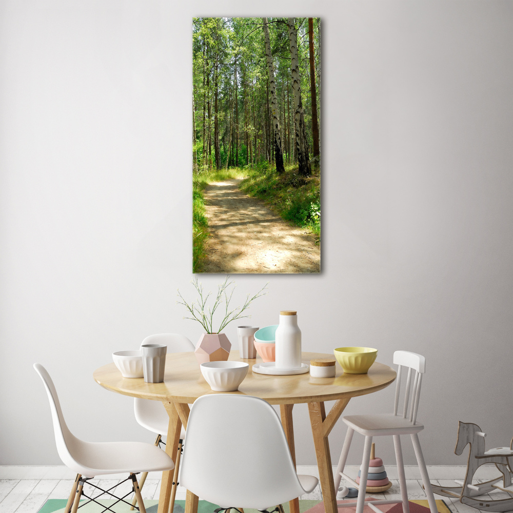 Wall art on glass Birch forest