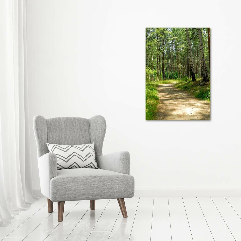 Wall art on glass Birch forest