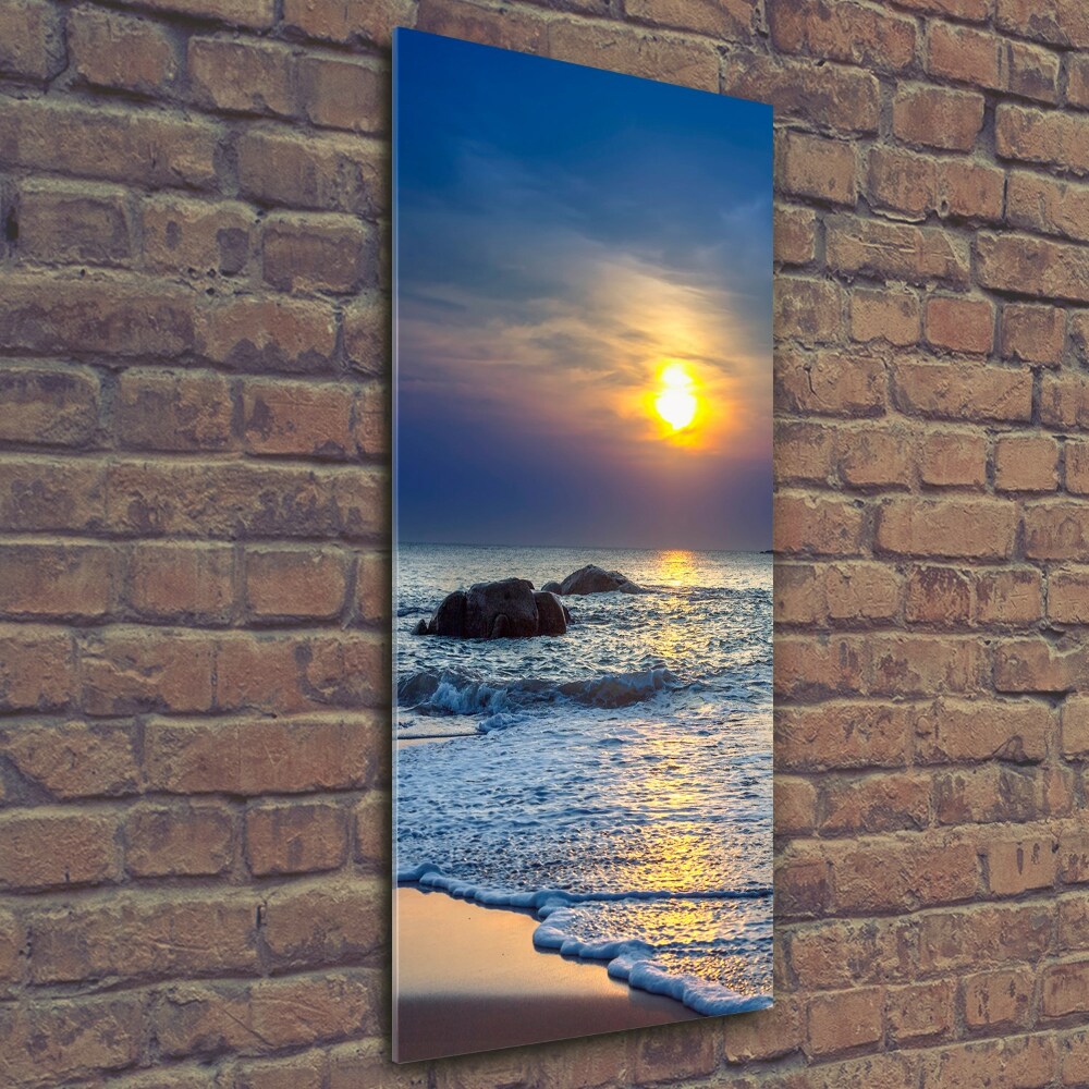 Wall art on glass Sunset beach