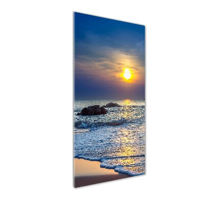 Wall art on glass Sunset beach