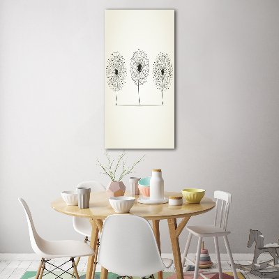 Glass picture wall art dandelions