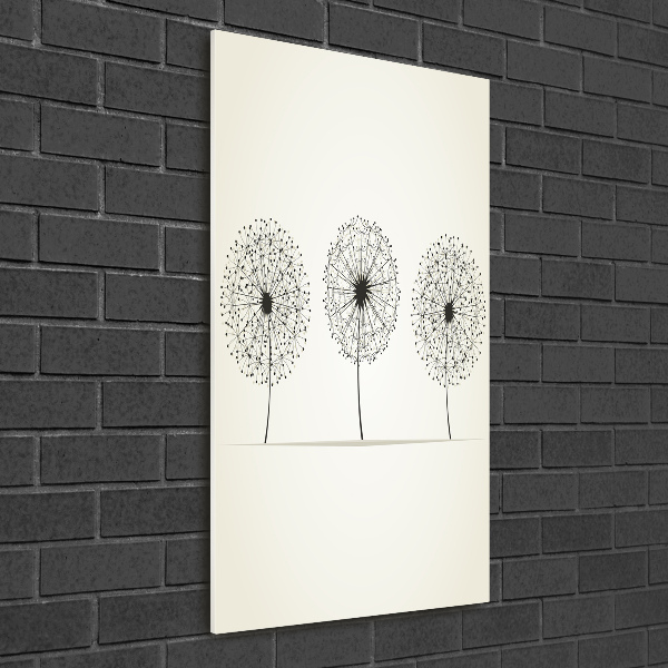 Glass picture wall art dandelions