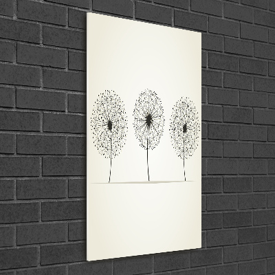 Glass picture wall art dandelions