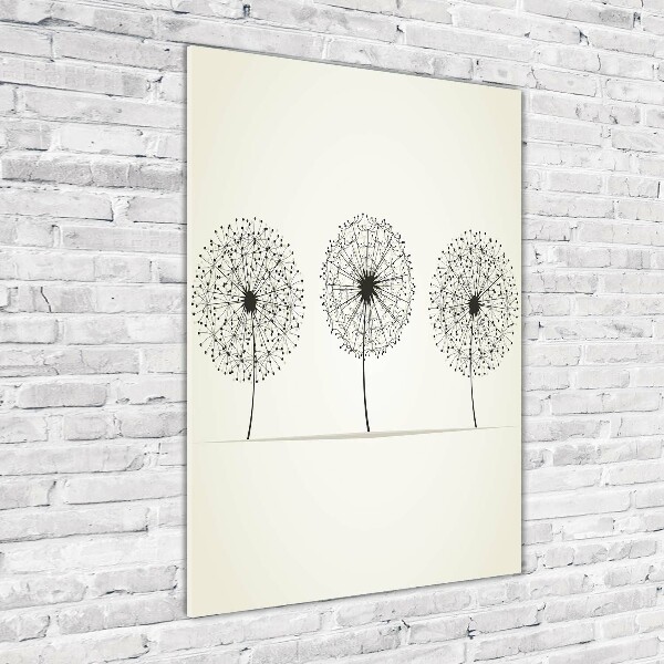 Glass picture wall art dandelions