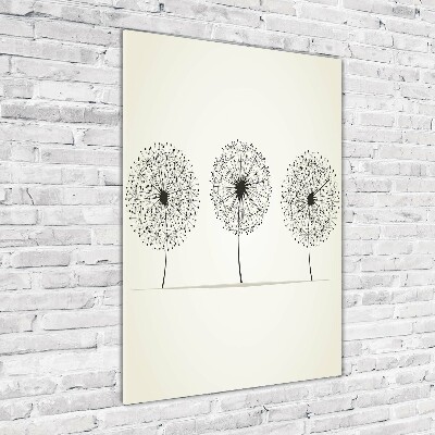 Glass picture wall art dandelions