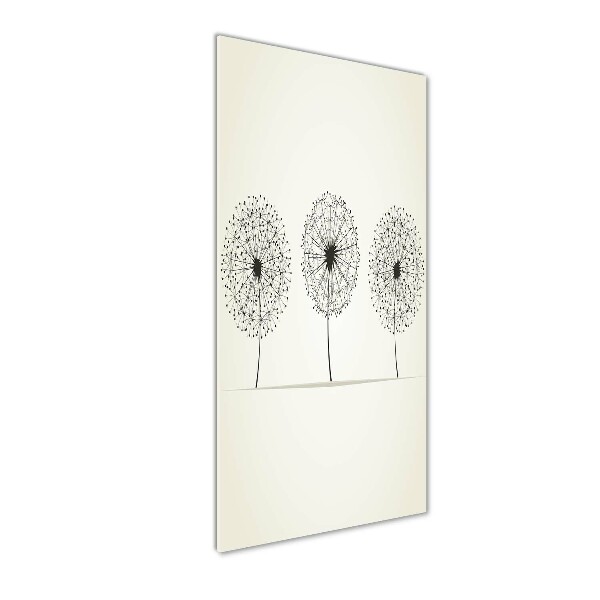 Glass picture wall art dandelions