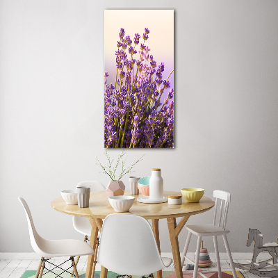 Glass picture wall art Lavender