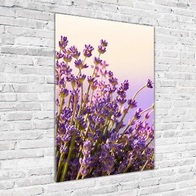 Glass picture wall art Lavender