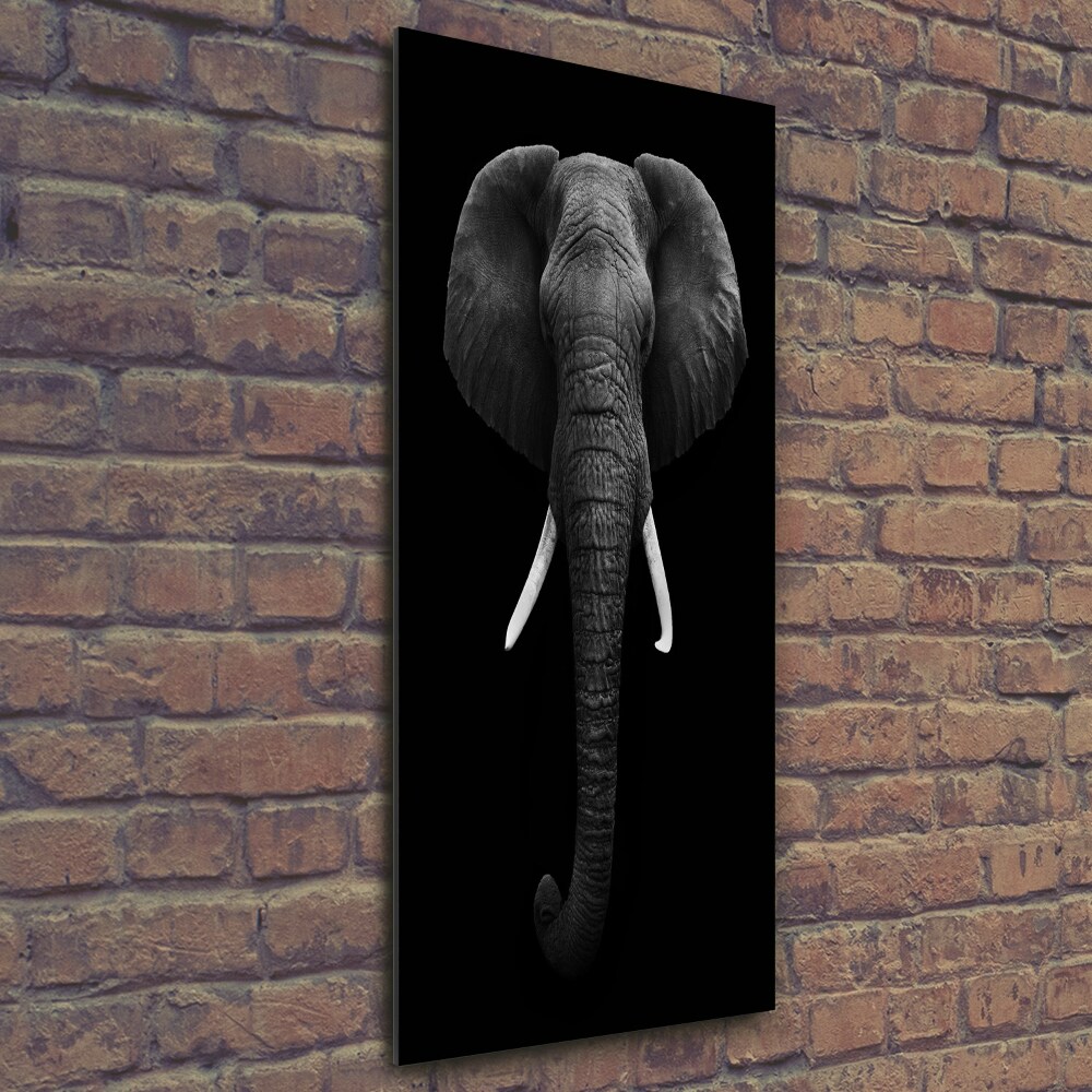 Glass art picture African elephant