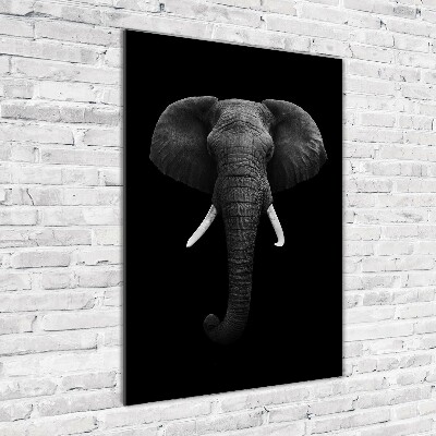 Glass art picture African elephant