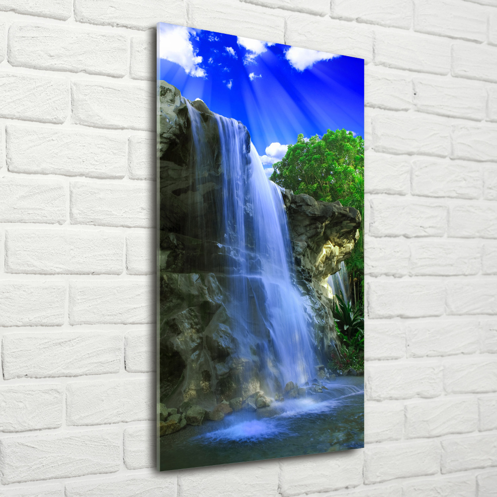 Wall art on glass Waterfall