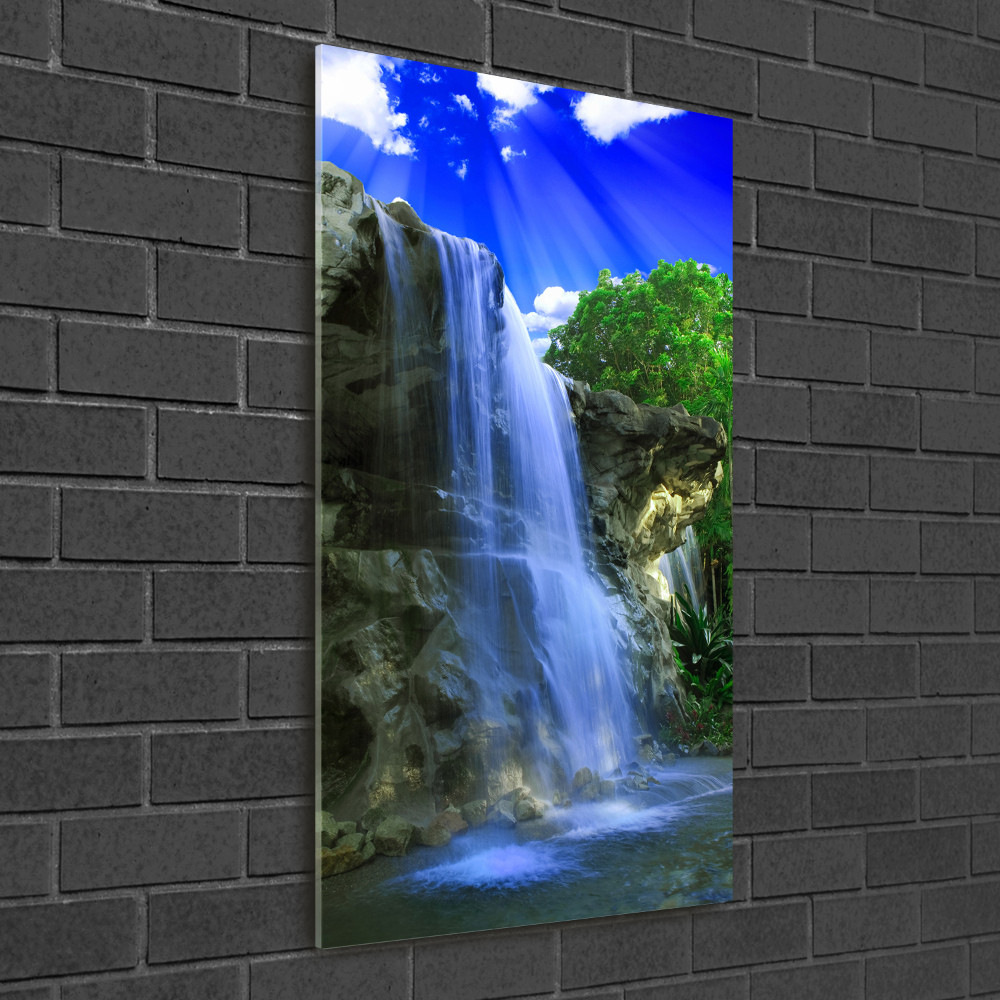 Wall art on glass Waterfall