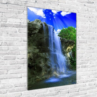 Wall art on glass Waterfall