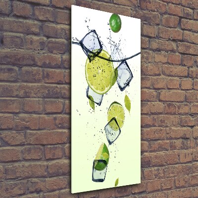 Glass wall art Lime and ice