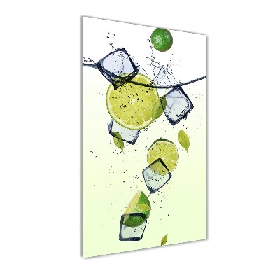 Glass wall art Lime and ice