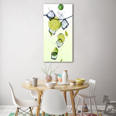 Glass wall art Lime and ice