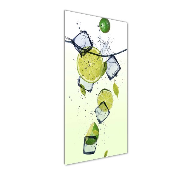 Glass wall art Lime and ice