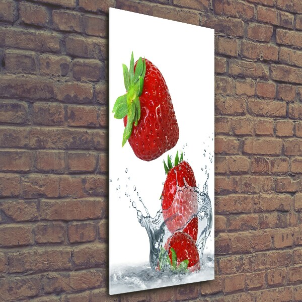 Print on a a glass Strawberries