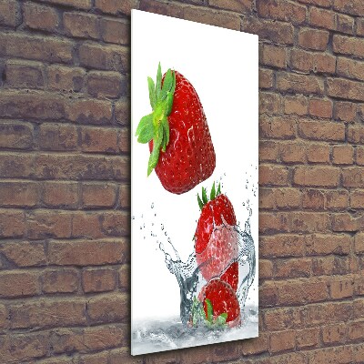 Print on a a glass Strawberries