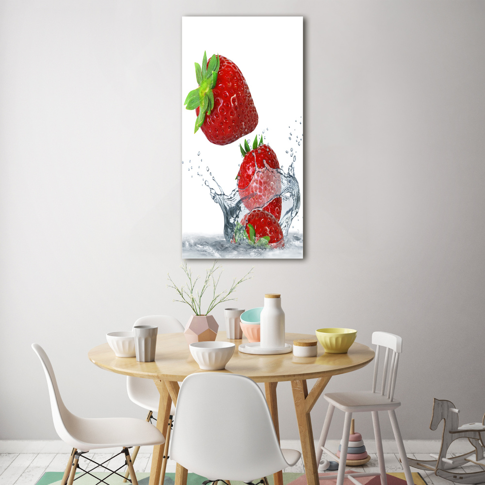 Print on a a glass Strawberries