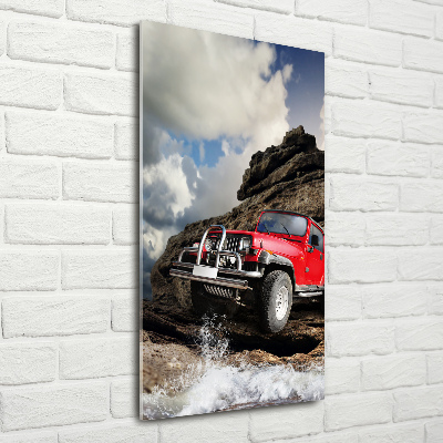 Wall art on glass Off-road car