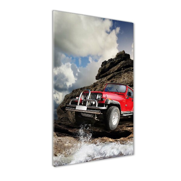 Wall art on glass Off-road car