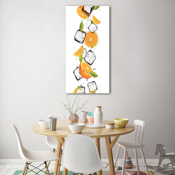 Wall art on glass Oranges and ice